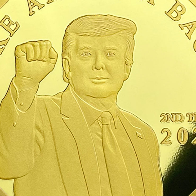 Trump 2024 Take America Back Challenge Coin 3D Gold Finish Collectible Gift Coin
