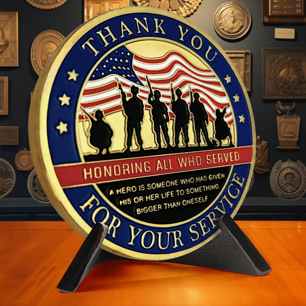 US Military Veterans Thank You for Your Service Army Appreciation Challenge Coin