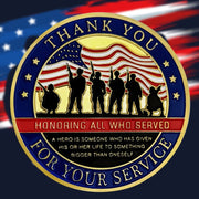 US Military Veterans Thank You for Your Service Army Appreciation Challenge Coin