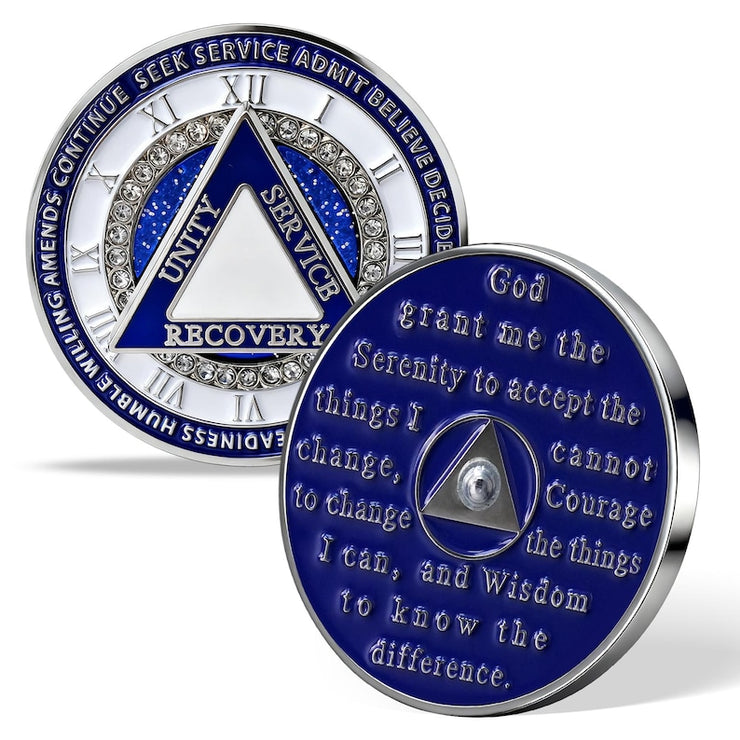 Personalized Rotating Triangle 12 Steps Sobriety Milestone Coin