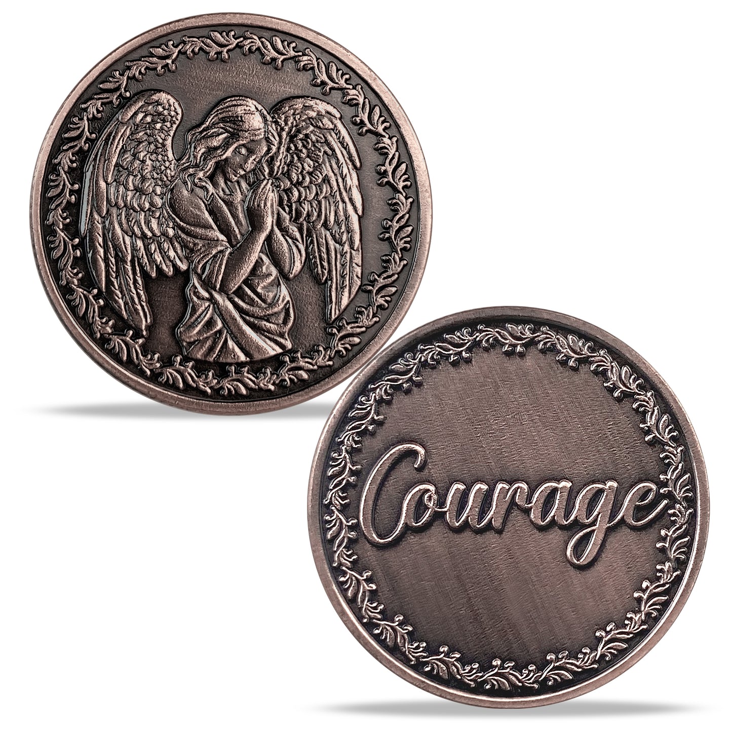 Guardian Angel and Courage Metal Game Token Coin