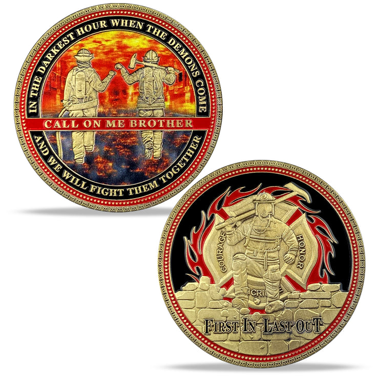 Fire Department Firefighter Brother Challenge Coin Thank You Appreciation Coin