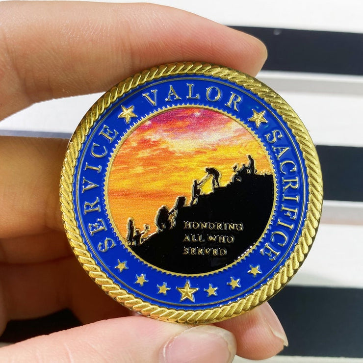 A Prayer for Veterans Challenge Coin Honoring All Who Served Medallion Gift-AtSKnSK
