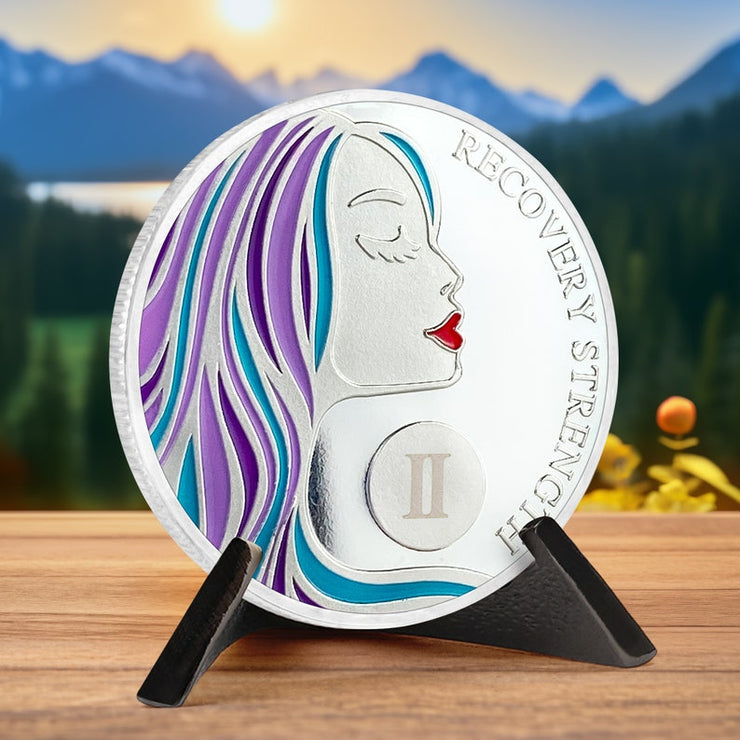 Courageous Lady AA Recovery Sobriety Coin