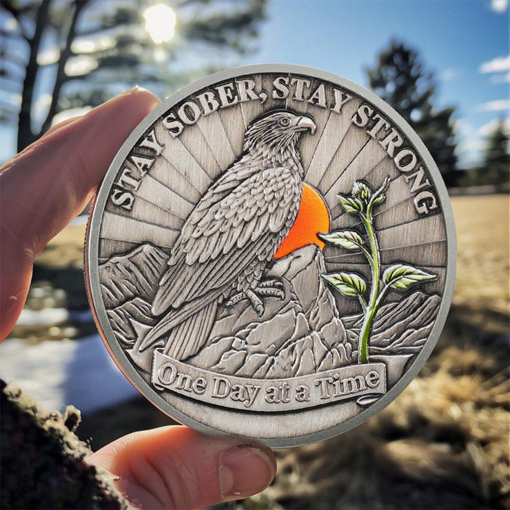 Hope Eagle Celebrating Recovery and Personal Growth Sobriety Coin