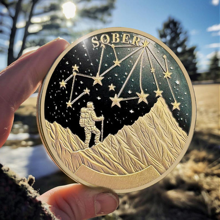 Under The Stars Pathfinder Explore Hope 1-10 Year Sobriety Coin