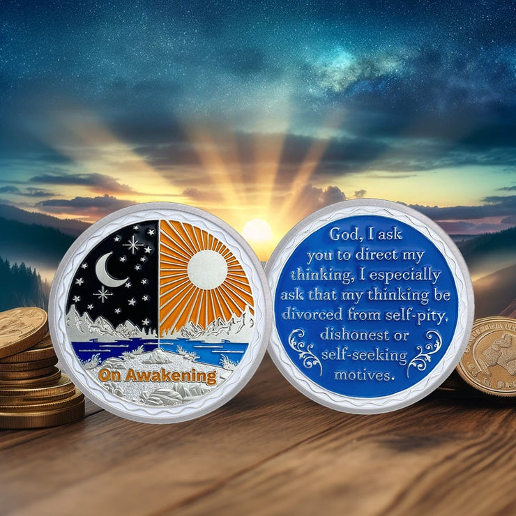 Recovery Sun and Moon Sobriety Coin