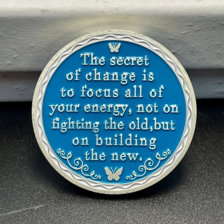 Change is The Essence of Life Butterfly Sobriety Coin