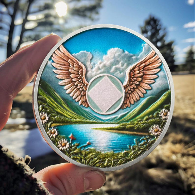 Personalized Wings of Freedom Sobriety Coin