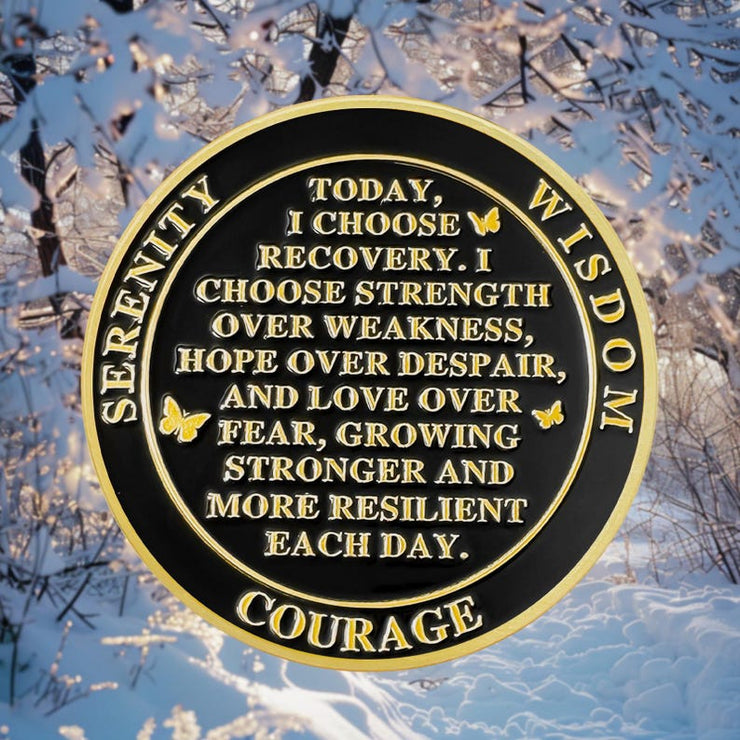 Personalized Butterfly in The Fire Sobriety Coin