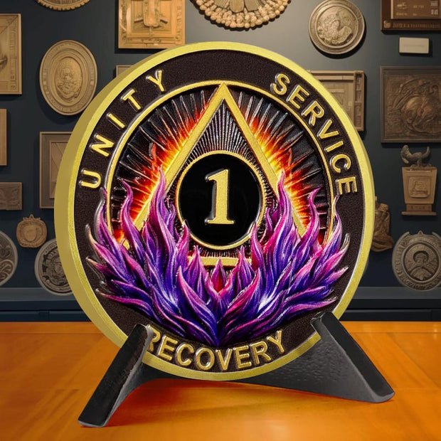 Delicate Triangle 1-3 Year Sobriety Coin