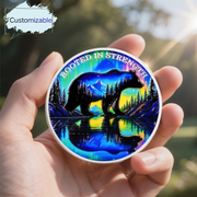Personalized Rooted in Strength Sobriety Coin – Bear & Aurora Design