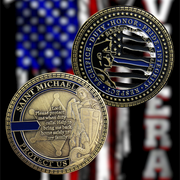 Law Enforcement Police Challenge Coin Sheriff Six Pointed Star St Michael Patron Saint Collectible
