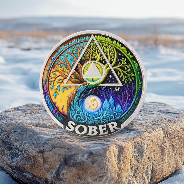 Day-night Cycle Customizable Strength and Growth Sobriety Coin