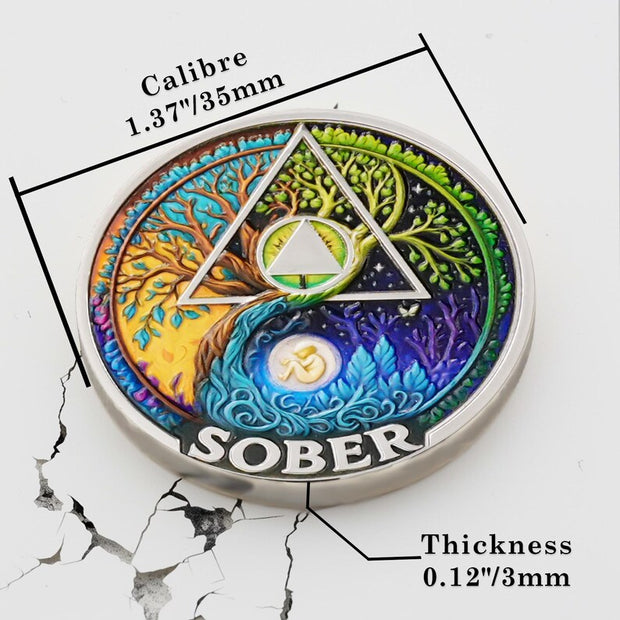Day-night Cycle Customizable Strength and Growth Sobriety Coin