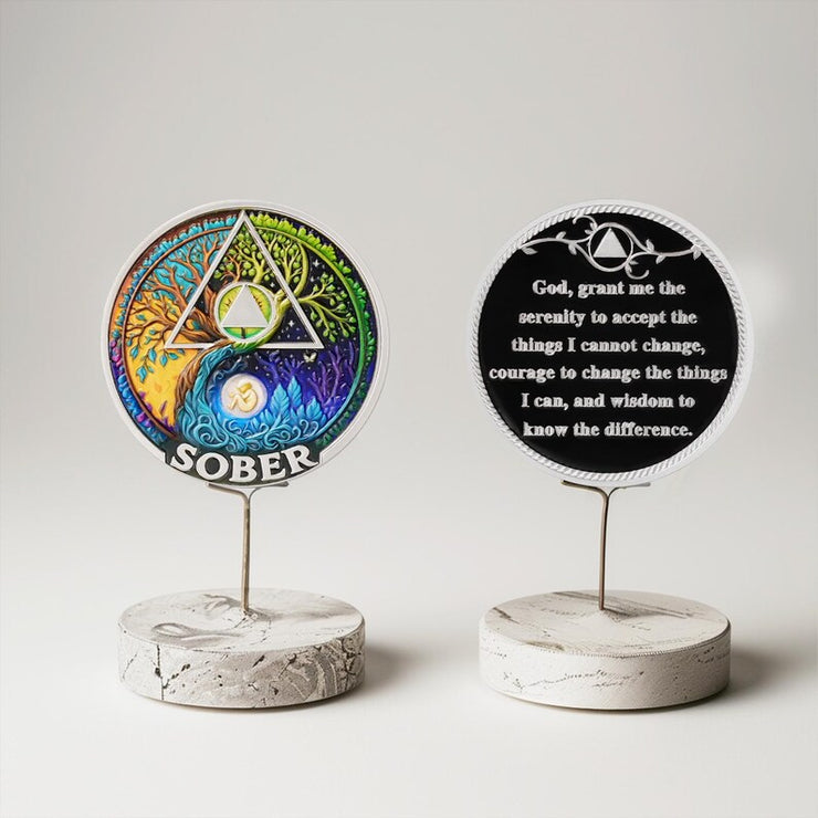 Personalized Day-night Cycle Customizable Strength and Growth Sobriety Coin