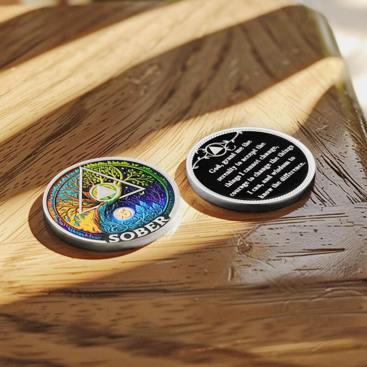 Personalized Day-night Cycle Customizable Strength and Growth Sobriety Coin