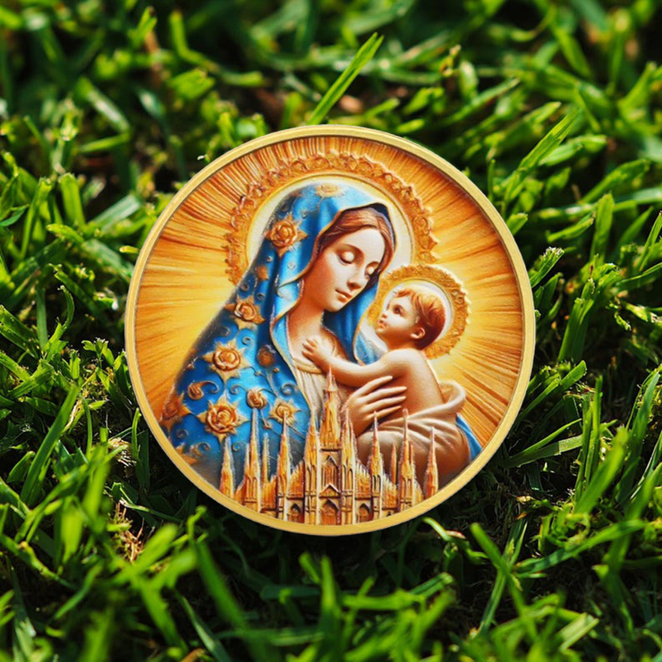 Virgin Mary and Holy Child Jesus Christian Coin