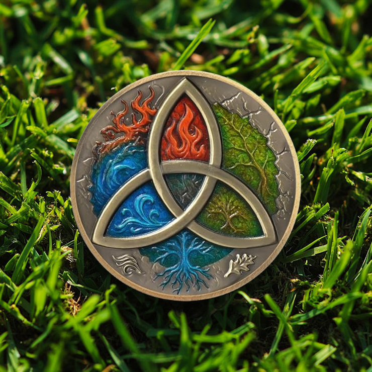 Three Elements Celtic Knot Religious Coin