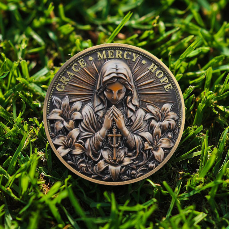Inspirational Holy Mary Christian Challenge Coin