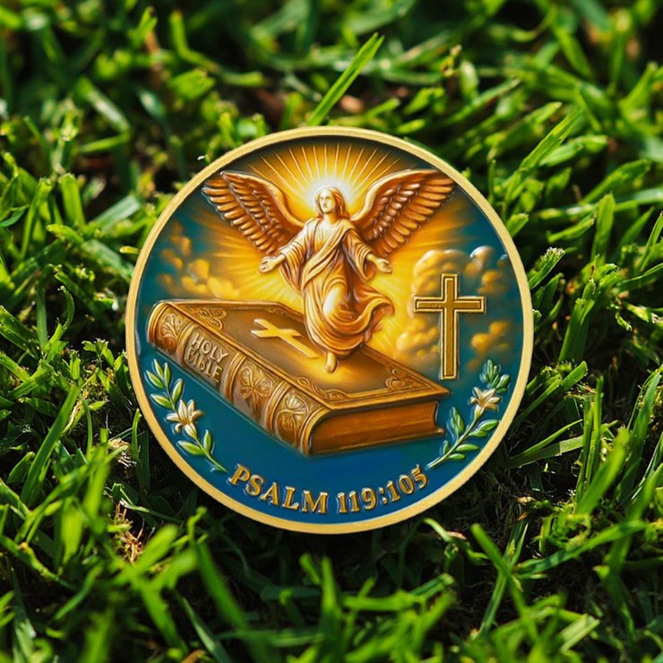 Flying Angels Religious Psalm 119:105 Challenge Coins