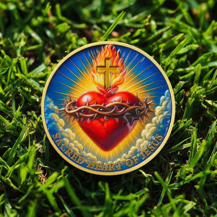 Sacred Heart of Jesus Christian Challenge Coin