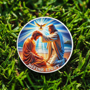 Divine Light Religious Coin Jesus Blessing Faithful with Dove & Light Symbo