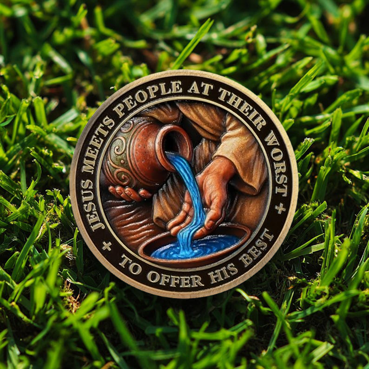 Water Jar Inspirational Bible Verse Religious Coin