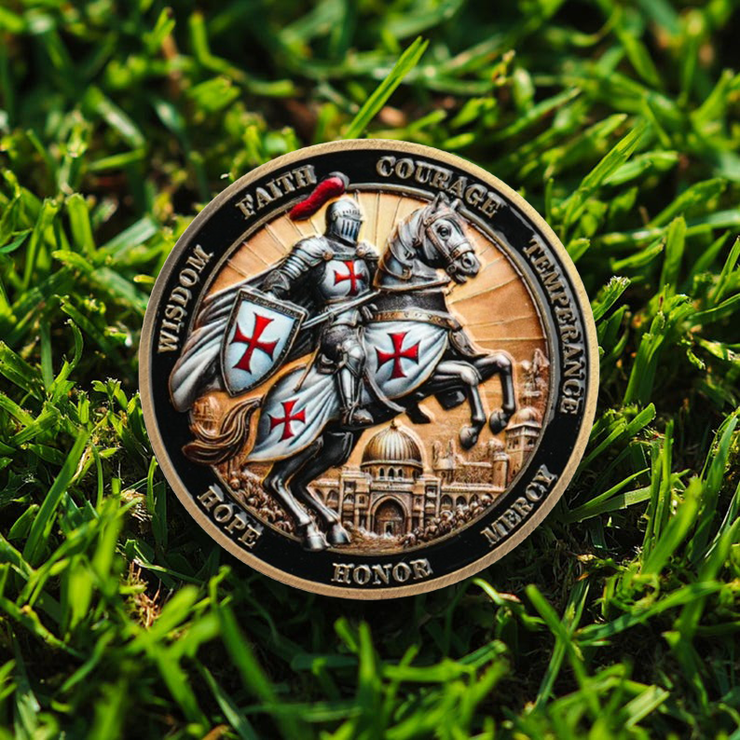 Philippians 4:13 Scripture Knights Templar Christian Challenge Coin