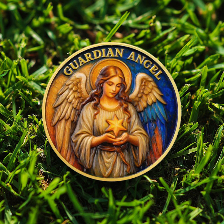 Guardian Angel Christian Challenge Coin – Psalm 91:11 Prayer Medallion