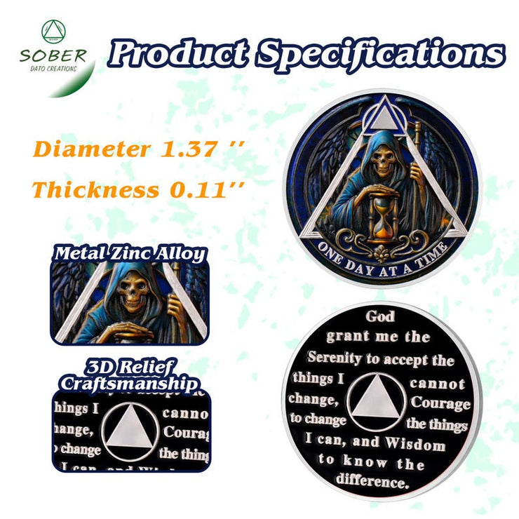 Personalized The Skull Recovery Milestone Sobriety Coin