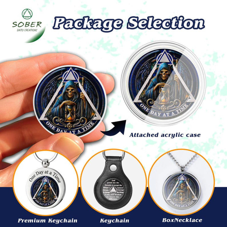 Personalized The Skull Recovery Milestone Sobriety Coin