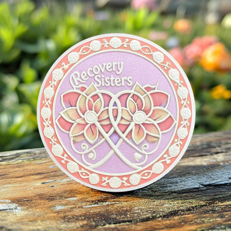 Never Alone Original Recovery Sisters Sobriety  Coin