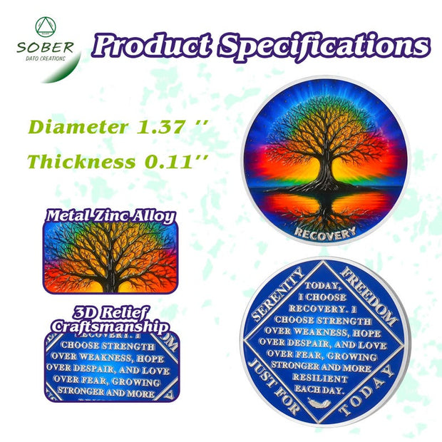 Tree of Life Sobriety Coins