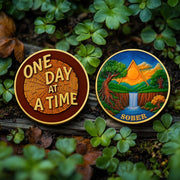 Forest Sun  Recovery Sobriety Coin