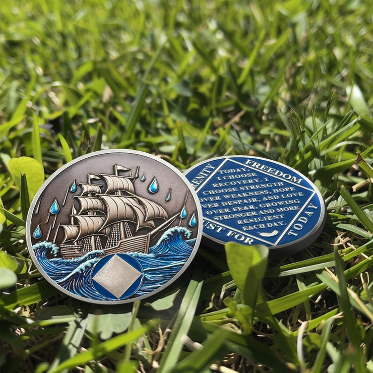 Personalized Addiction Recovery Braving The Storm Sobriety Coin