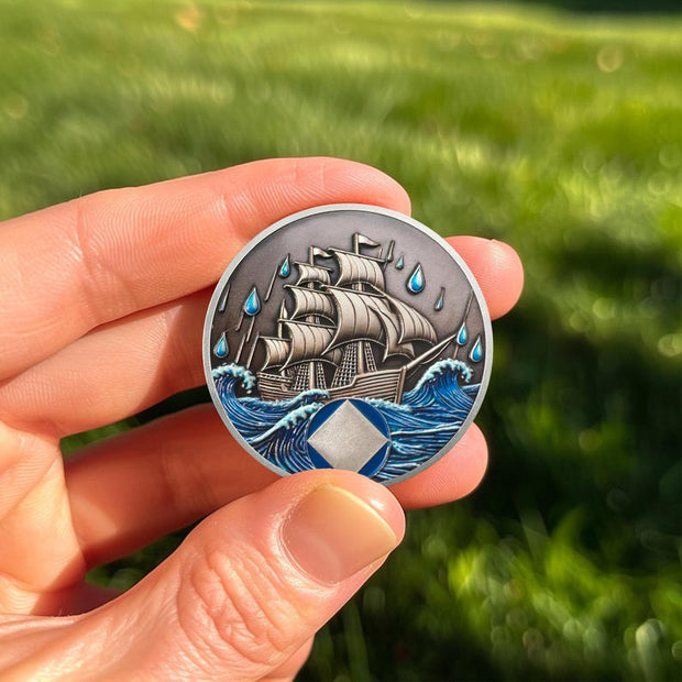 1-15 Year Addiction Recovery Braving The Storm Sobriety Coin