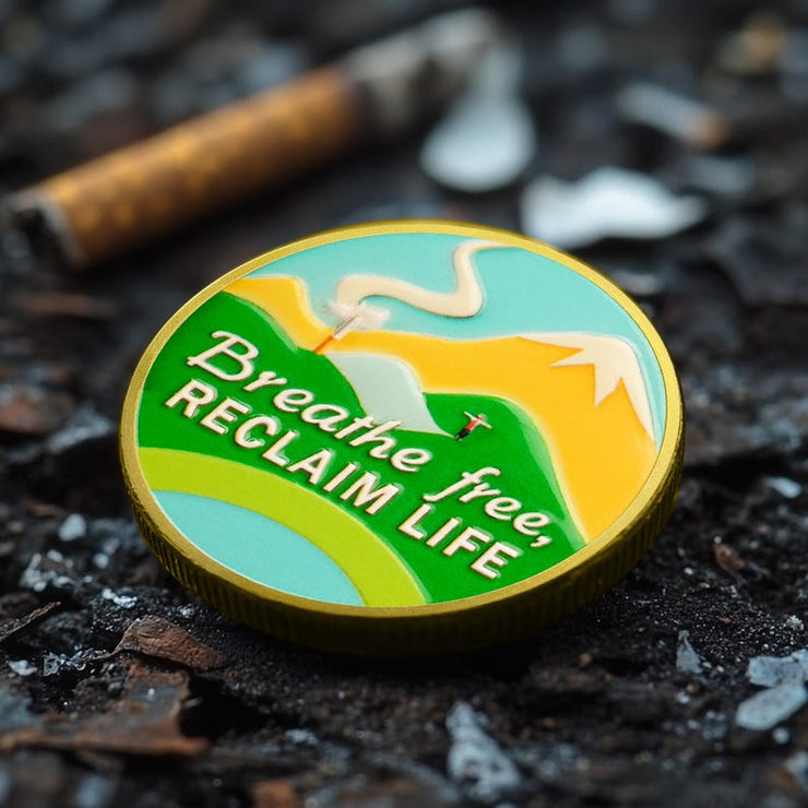 Quit Smoking Recovery  Breathe Free Sobriety Coin