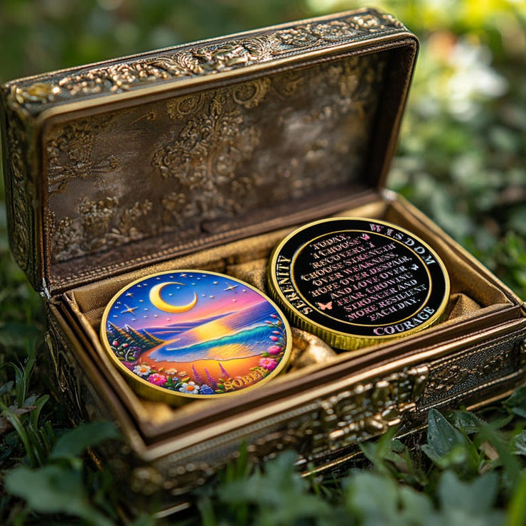 Tranquil Moon Beach Sobriety Coin
