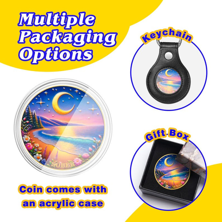 Tranquil Moon Beach Sobriety Coin