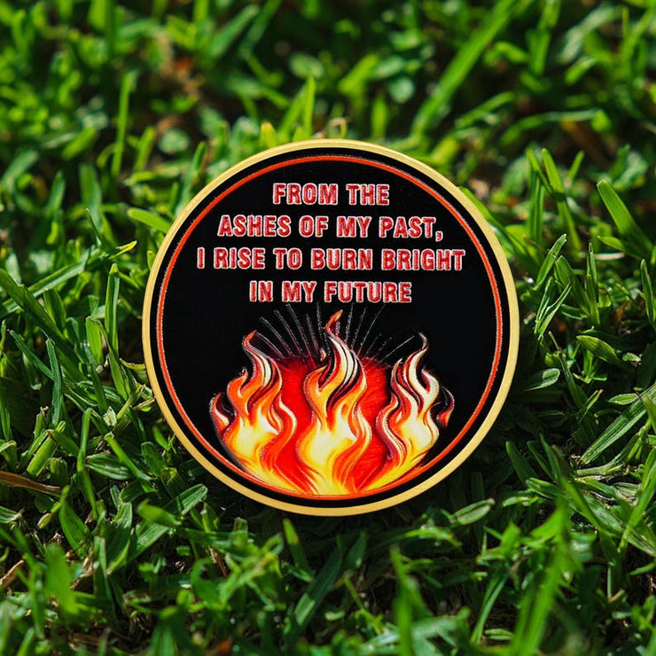 Personalized Rising from The Ashes One Year Reborn Fairy Sobriety Coin