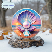 Personalize Purple Shell Pearl Sobriety Coins