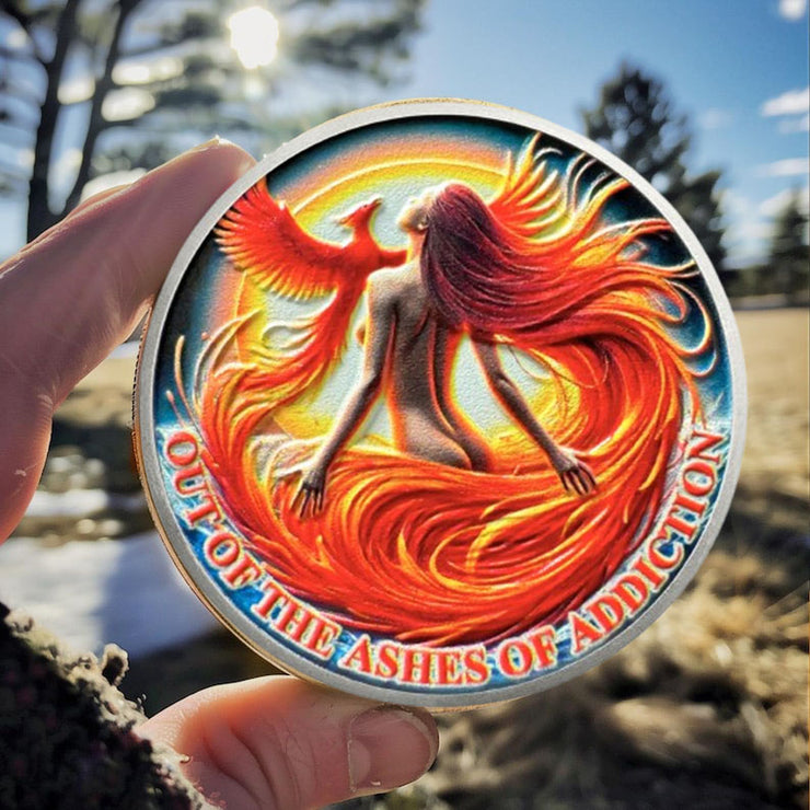 Phoenix Woman Sobriety Coin