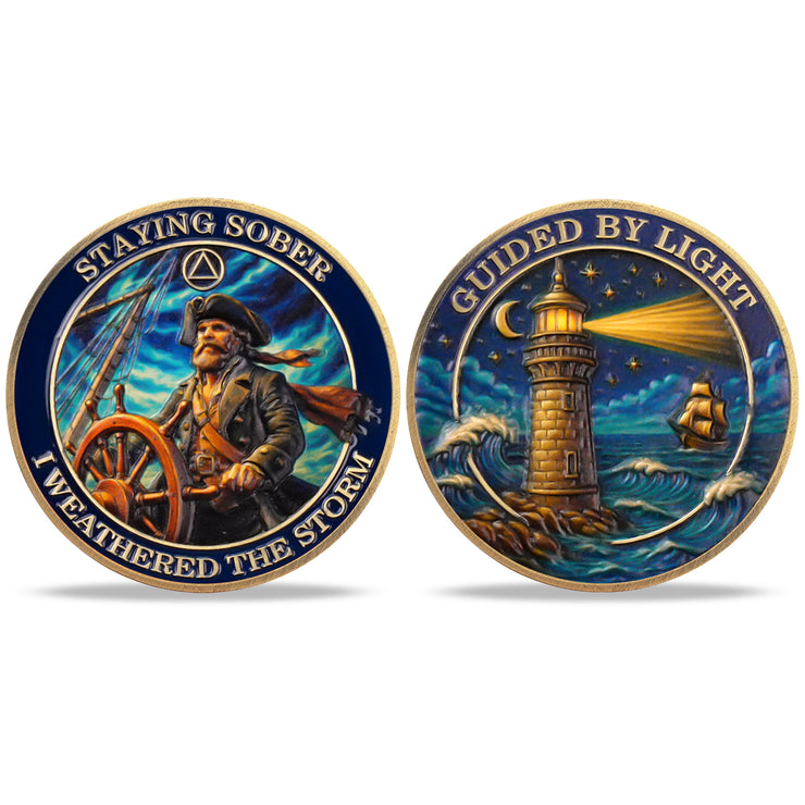 Guided by Light Sobriety Challenge Coin