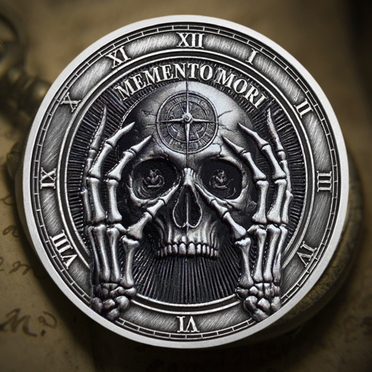 Delicate Novelty Skull Memento Mori Coin