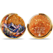✨✨Personalized Glittering Mesmerizing Mountain & Moon Flow Sand Sobriety Coin