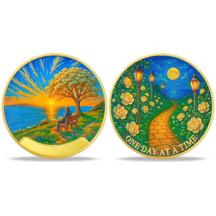 Personalized Path to Peace Sobriety Coin