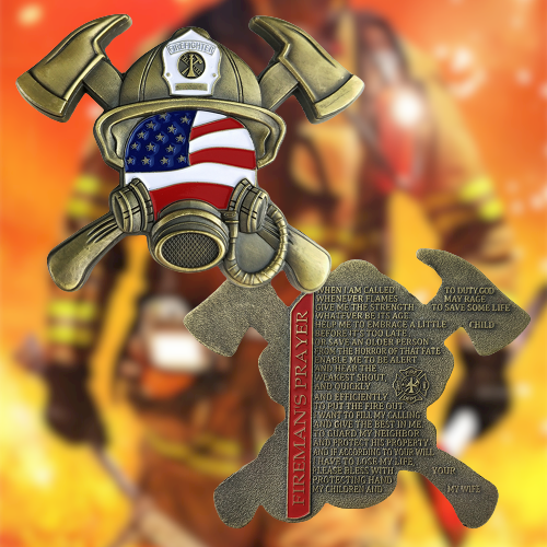 US Gas Mask Firefighter’s Prayer Challenge Coin