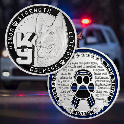 K9 Police Dog Law Enforcement Challenge Coin