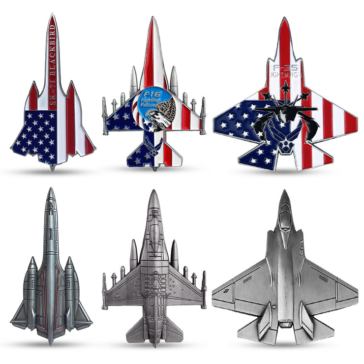 3 Pcs Bundle US Air Force Fighting Falcon Model Challenge Coin Gift Set